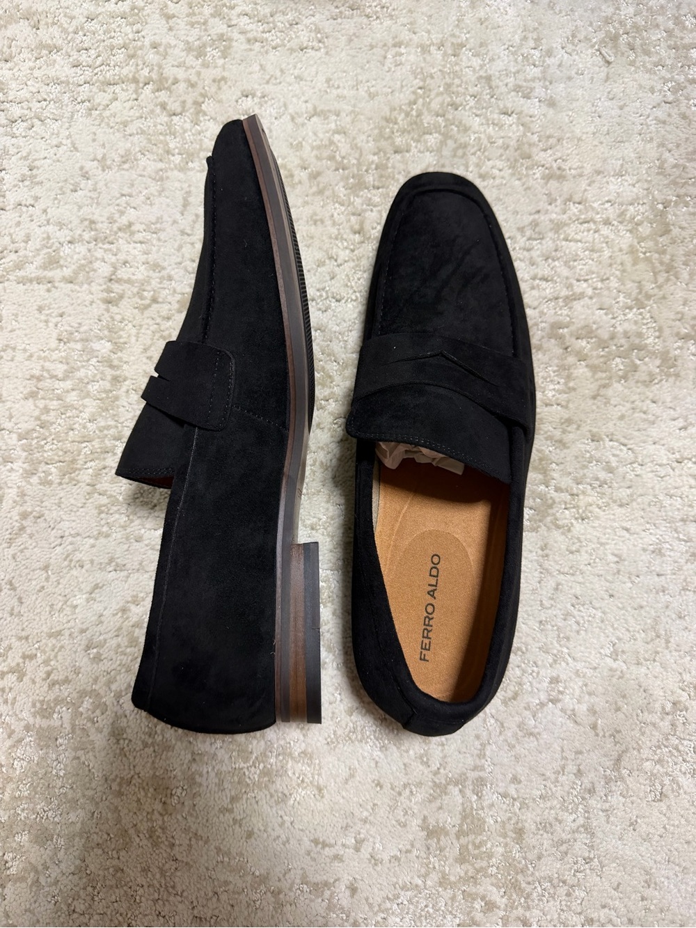 Aldo Black Suede Penny Loafers